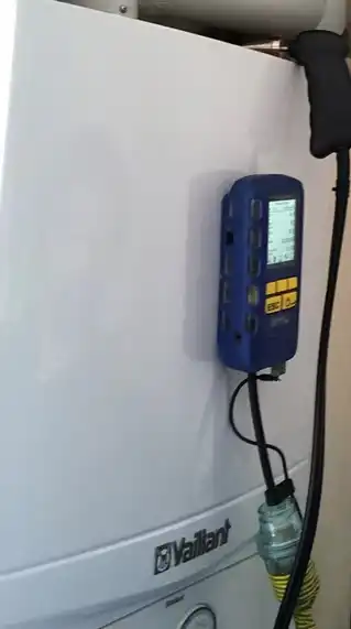 boiler with blue panel