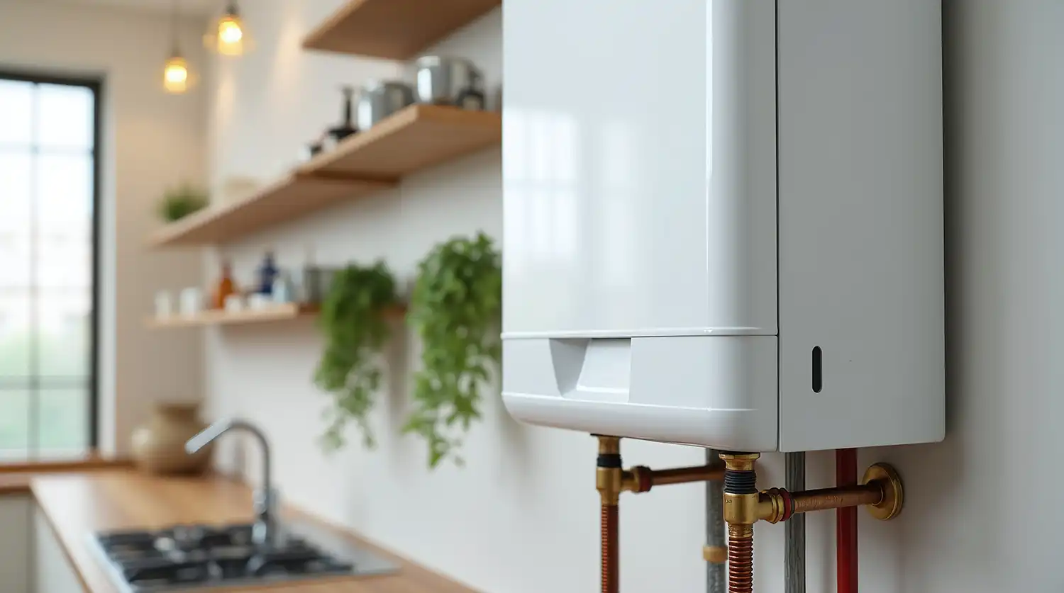 boiler on a kitchen wall